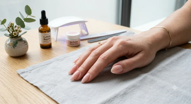 Freshly applied gel nail extensions at V Nails Butuan
