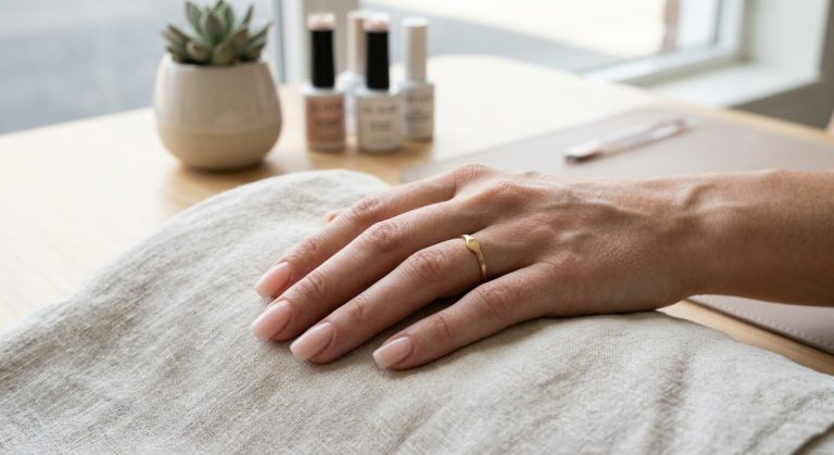 Builder gel manicure at V Nails Butuan showing a natural-looking finish