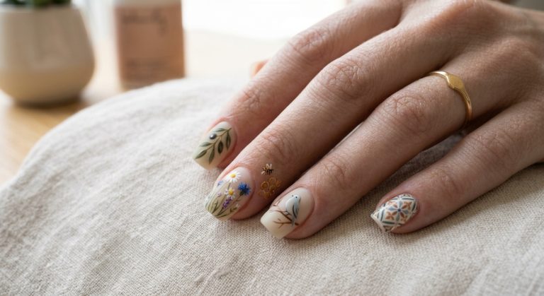 Hand-painted custom nail art at V Nails Butuan